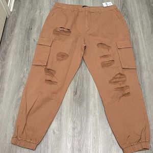 Forever 21 Distressed Woven Ankle Pants NWT‎